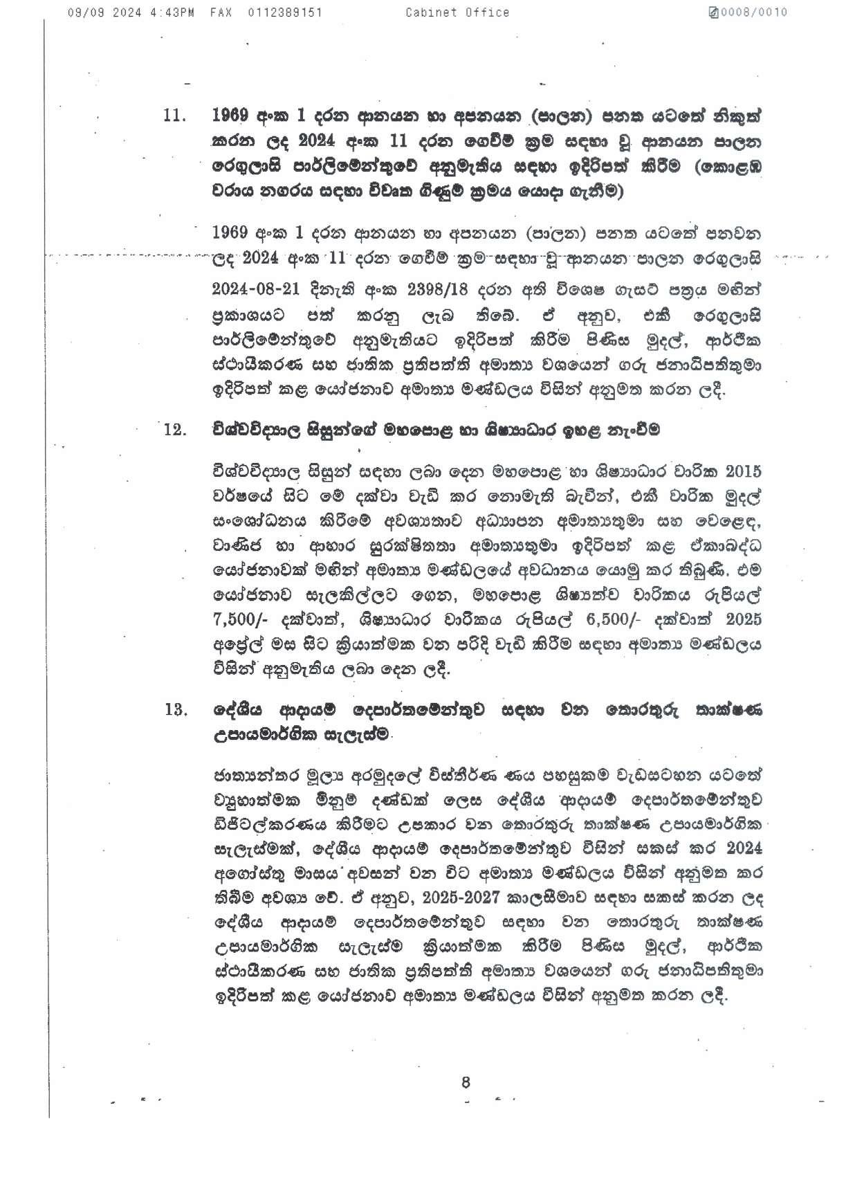 Cabient Decision on 09.09.2024 page 008