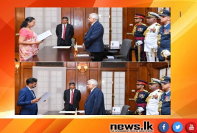 කැබිනට් ඇමතිවරු දෙදෙනෙකු ජනපති ඉදිරියේ දිවුරුම් දෙති