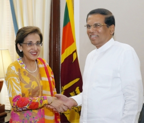 පකිස්ථාන විදේශ ලේකම්  Tehmina Janjua  මහත්මිය සහ ජනපති අතර හමුවක්