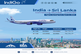 Indigo ශ්‍රී ලංකාව සමඟ සම්බන්ධතාව ශක්තිමත් කරයි - අද සිට මුම්බායි-කොළඹ සෘජු ගුවන් ගමන් වලට එක් වේ