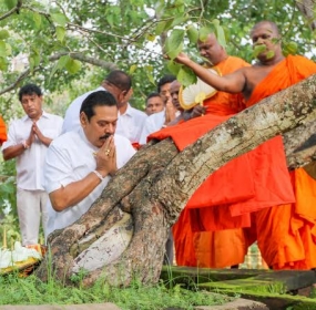 ජනාධිපතිතුමා ජය ශ්‍රී‍්‍ර මහා බෝධීන් වහන්සේ වැඳපුදා ආශිර්වාද ලබාගනී