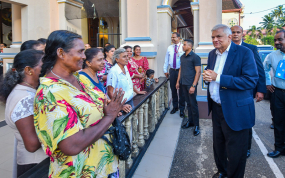 ජනපති කඳාන සාන්ත සෙබස්තියන් සිද්ධස්ථානයේ සංවර්ධන කටයුතු සොයා බලයි