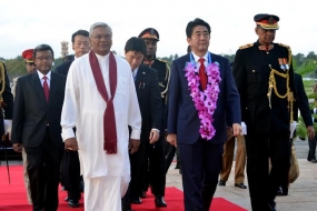 Japans-prime-minister-Shinzo-Abe at parliament Sri Lanka